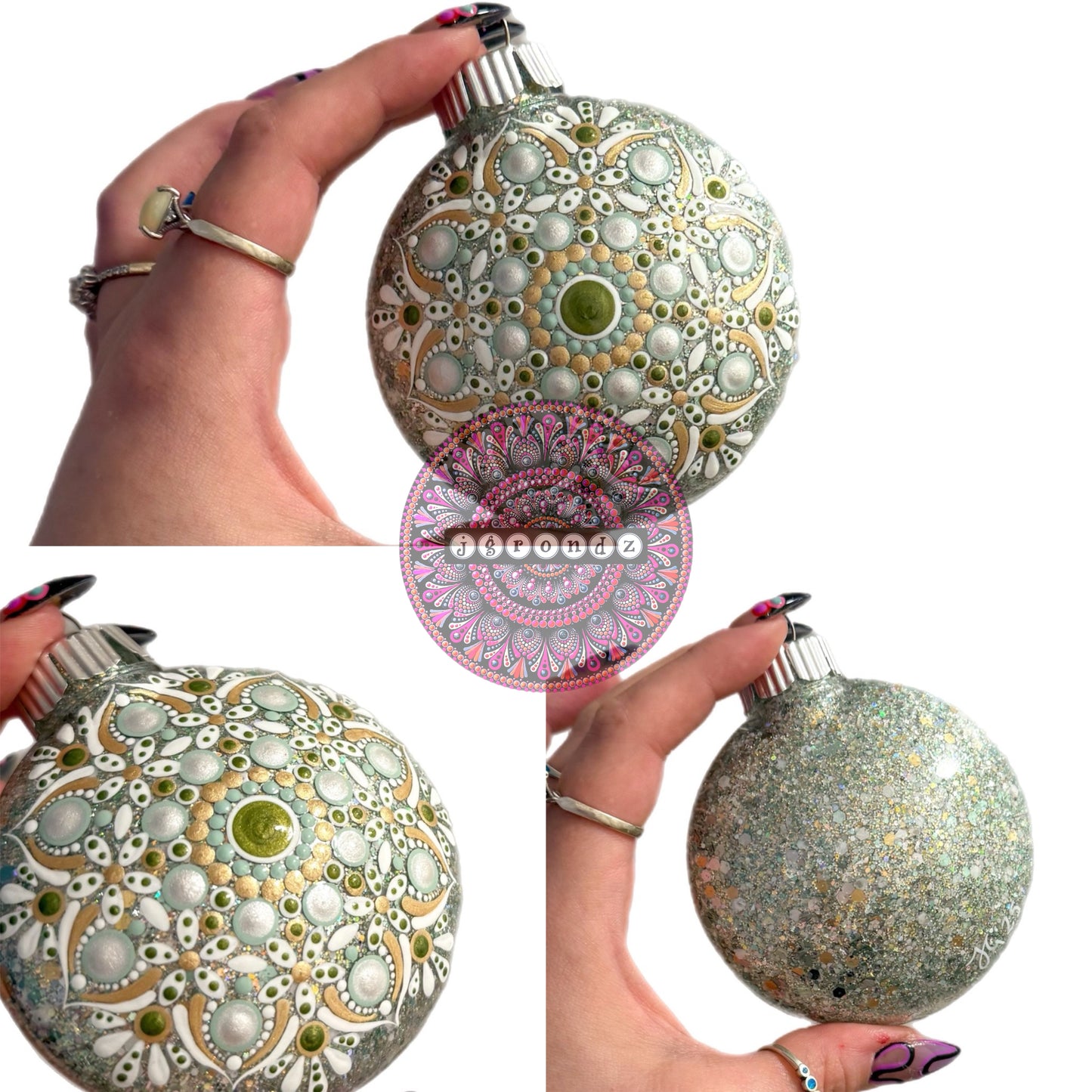 3” Mandala Glitter Ornament