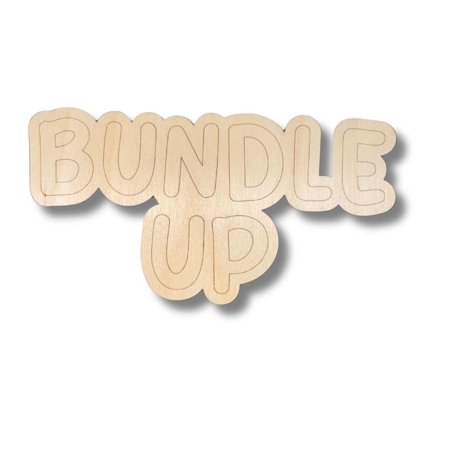 Unfinished Wood Etched Bundle Up Shape | Paint By Line Crafts | up to 30" DIY