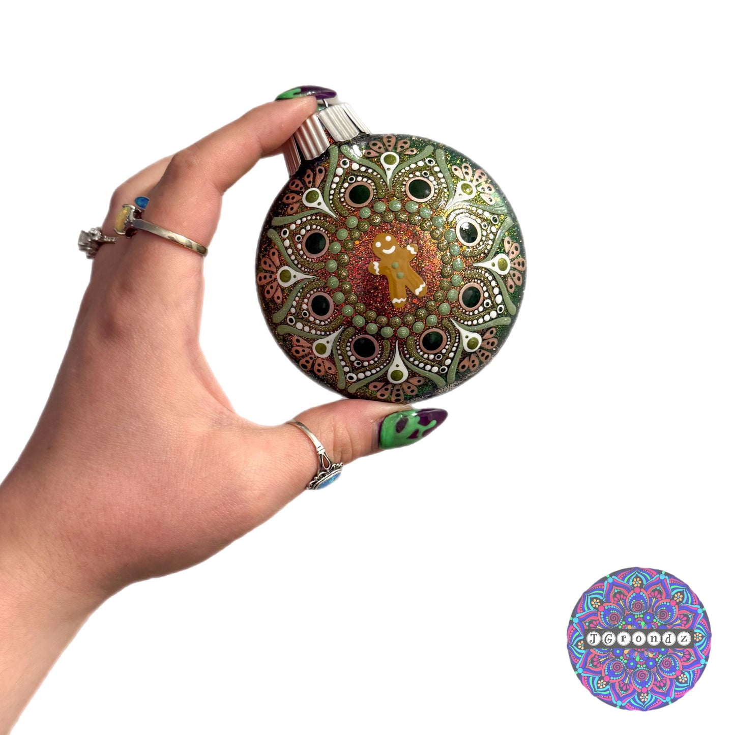 3” Gingerbread Mandala Glitter Ornament