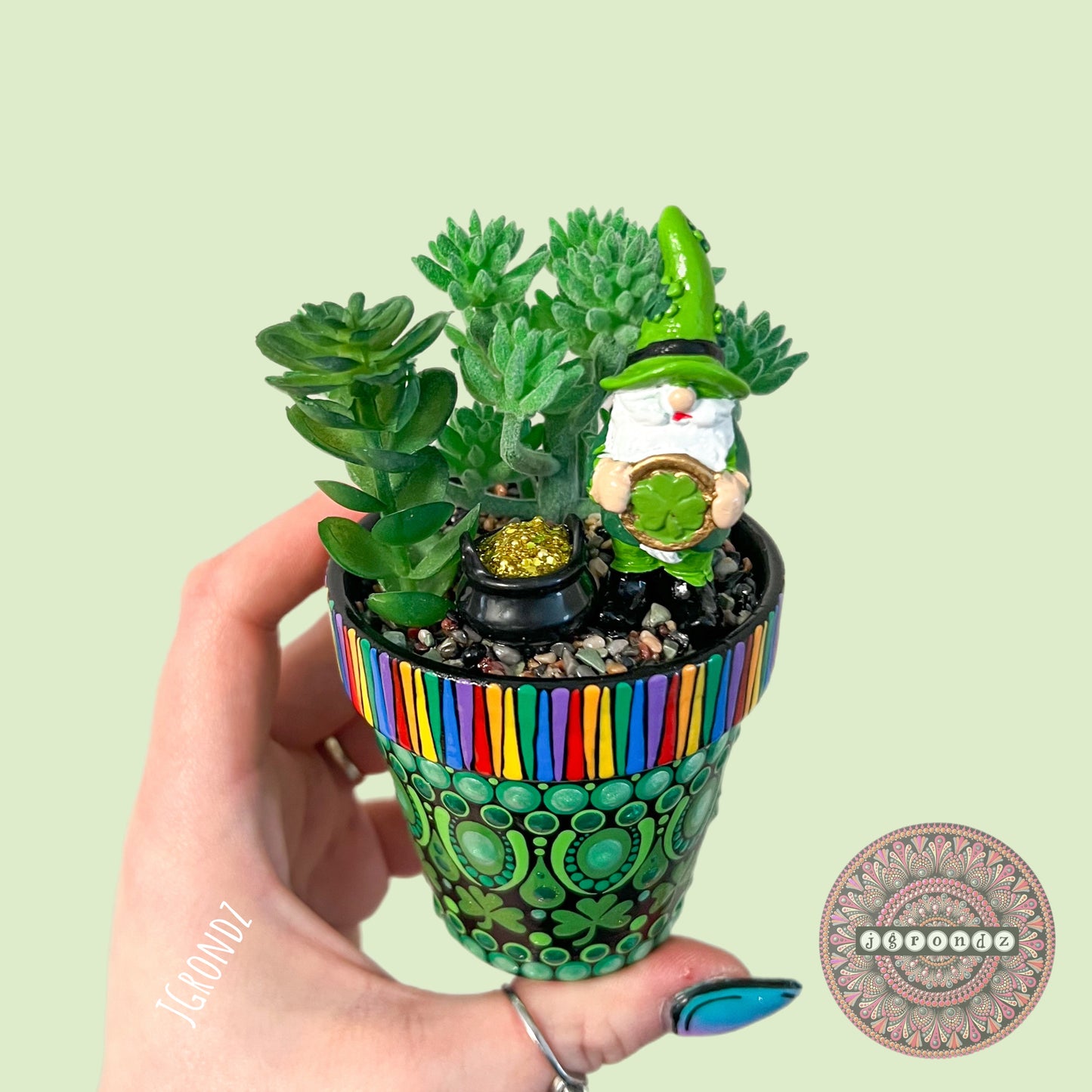 Luck-U-Lent Pot - St. 🍀 Day Painted Succulent Pot
