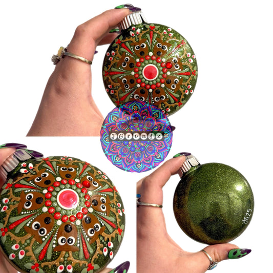 3” Rudolph Mandala Glitter Ornament