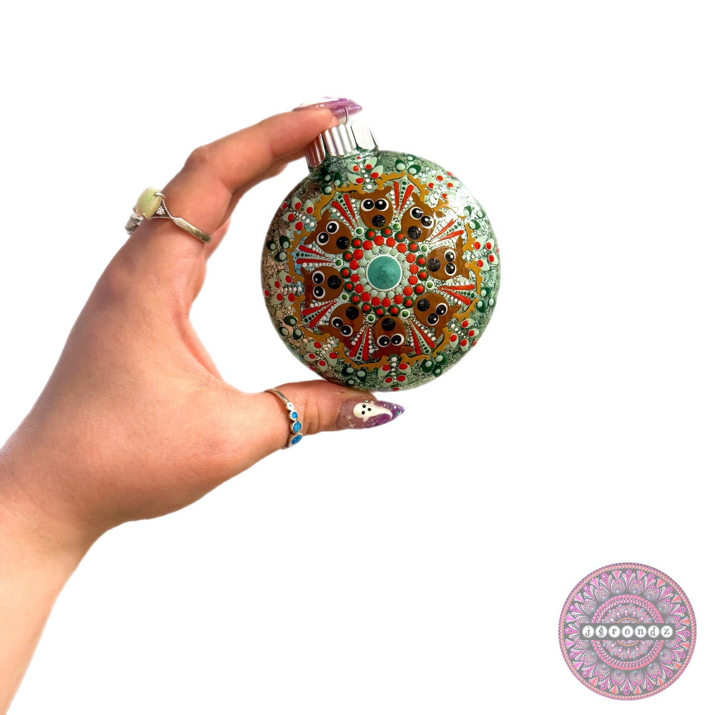 3” Reindeer Mandala Glitter Ornament