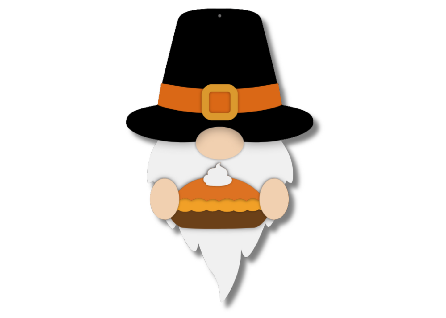 Unfinished Wood Layered Hanging Gnome Holding Pie| 2 Layers | up to 46"