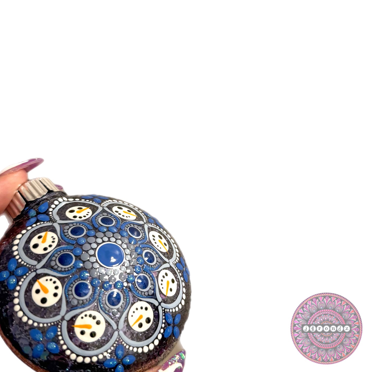3” Snowman Mandala Glitter Ornament