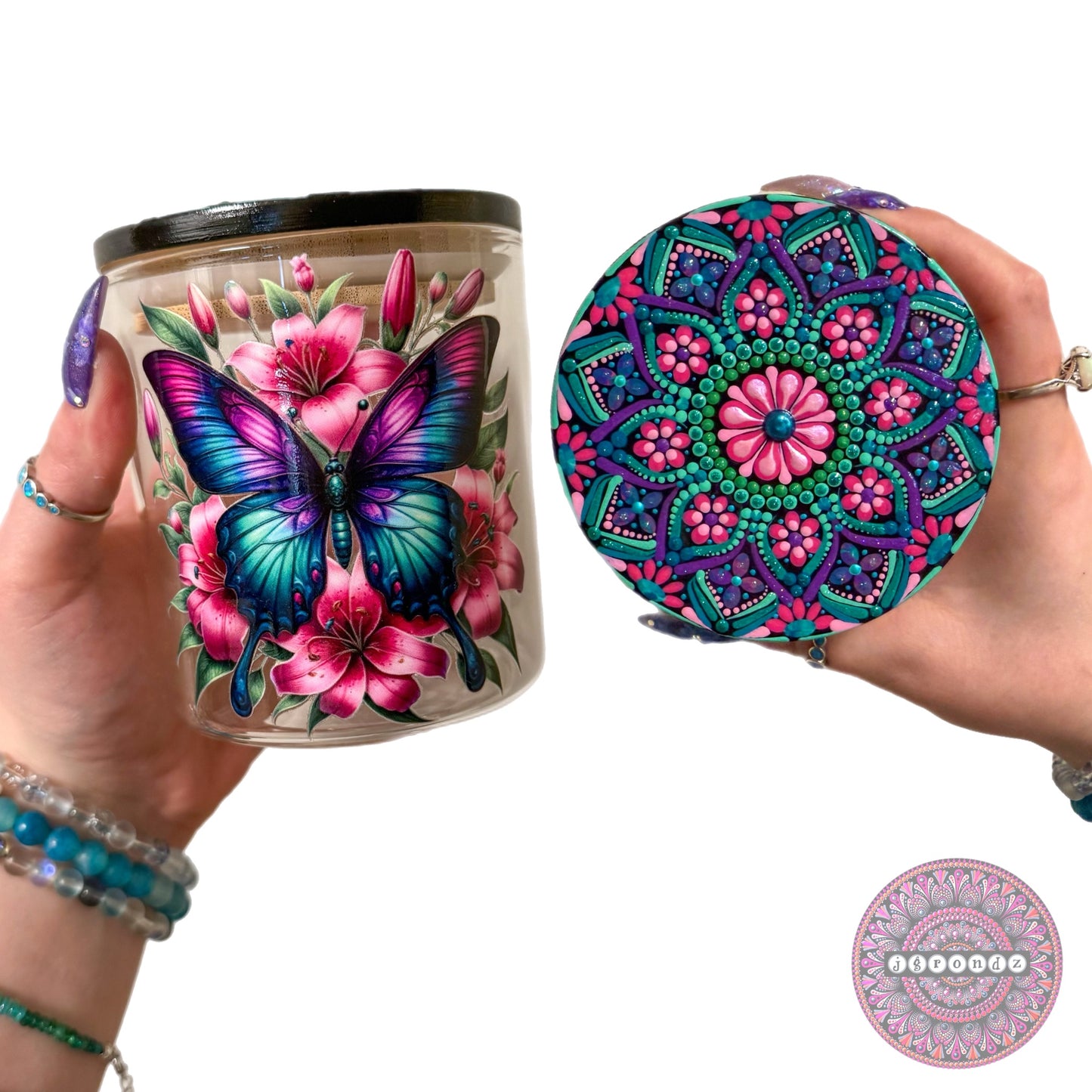 Butterfly Mandala Stash Jar