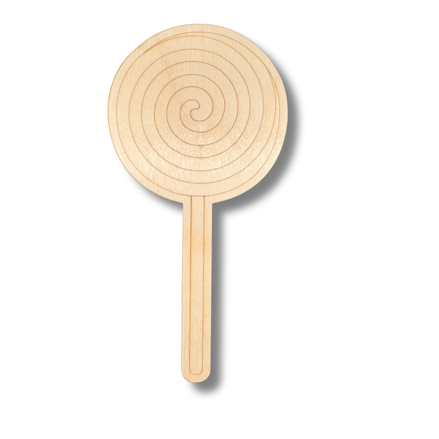 Unfinished Wood Etched Swirl Lollipop Shape | Paint By Line Crafts | up to 30" DIY