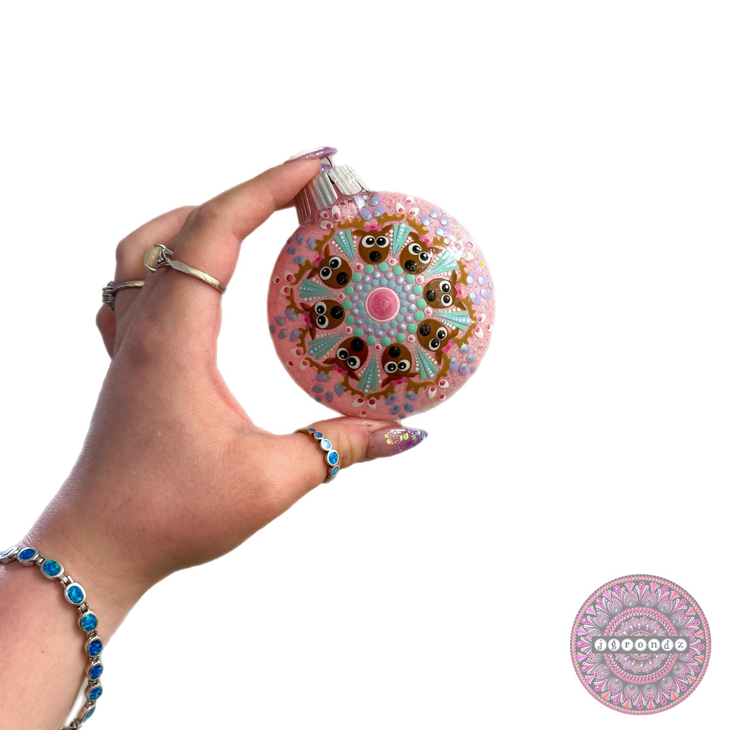 3” Reindeer Mandala Glitter Ornament