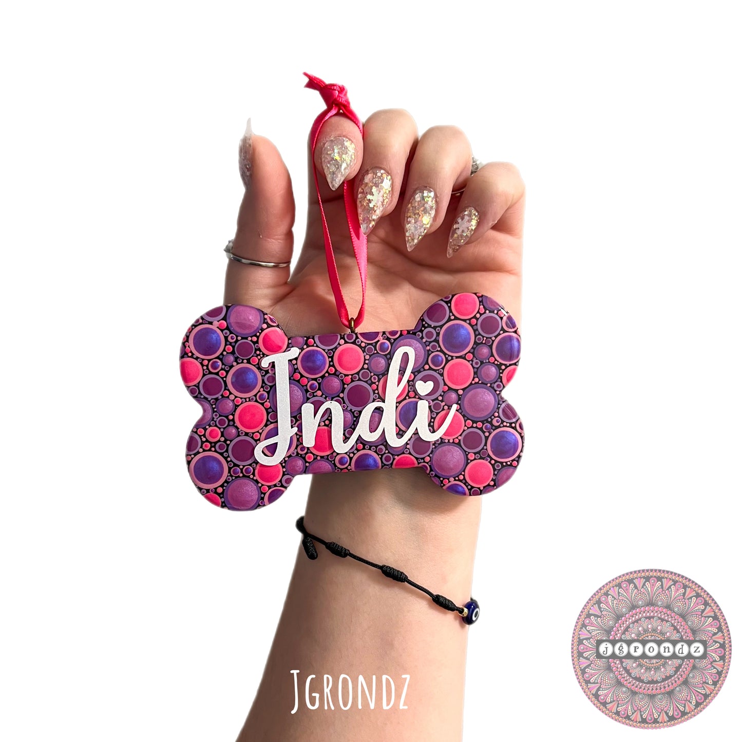 “Paw”sonalized Dog Bone Art Wooden Ornament