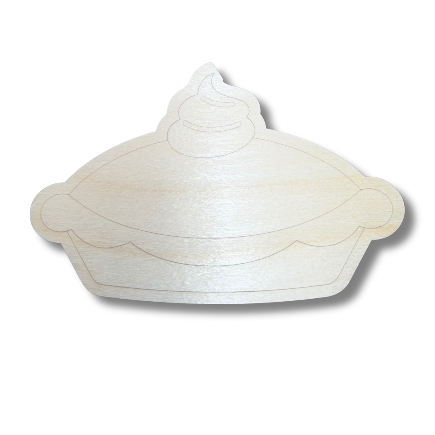 Unfinished Wood Etched Pumpkin Pie Shape | Paint By Line Crafts | up to 30" DIY