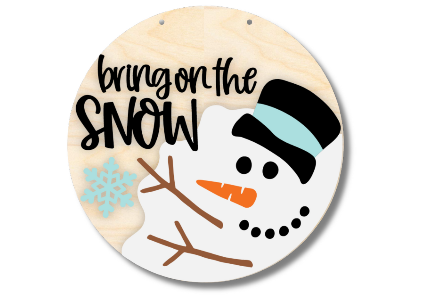 Unfinished Wood Bring On The Snow Door Sign Kit | Wood Craft Cutouts | 1/4" Thick |