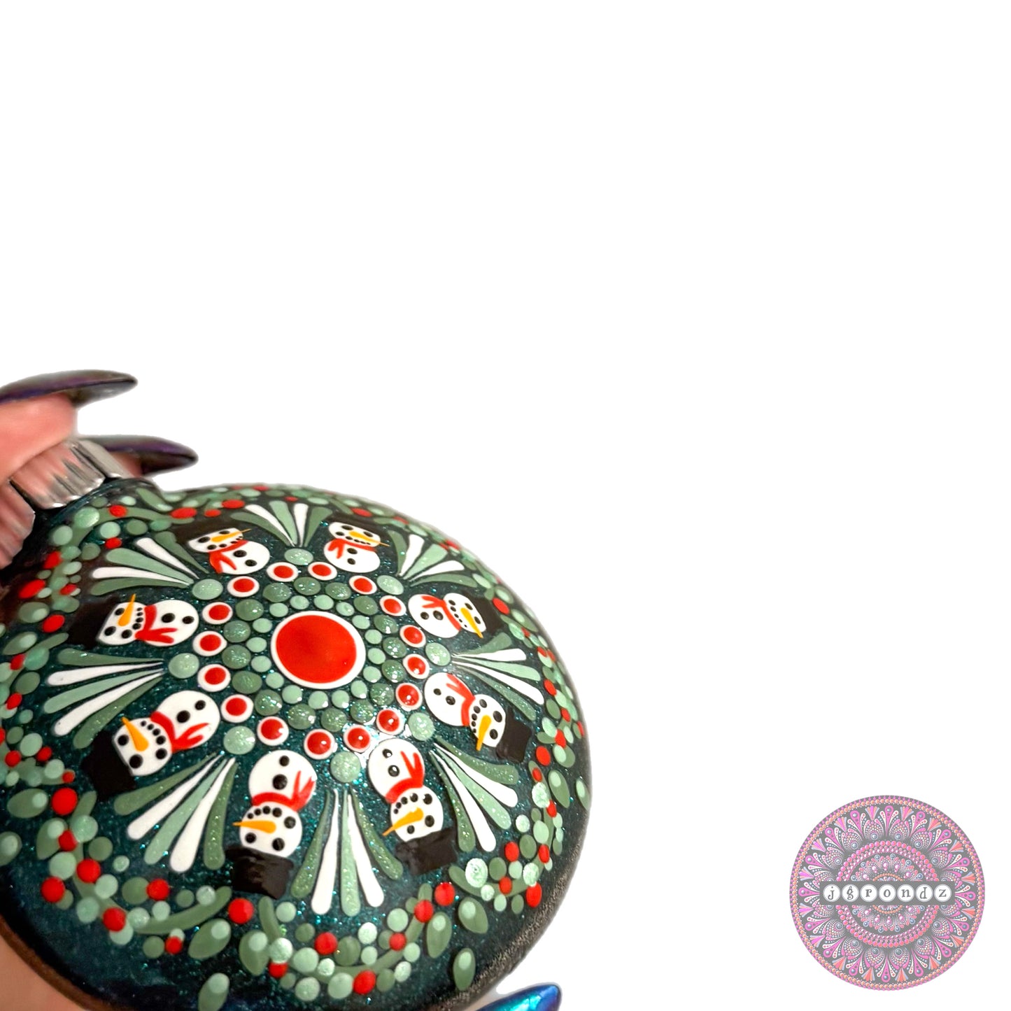 3” Snowman Mandala Glitter Ornament