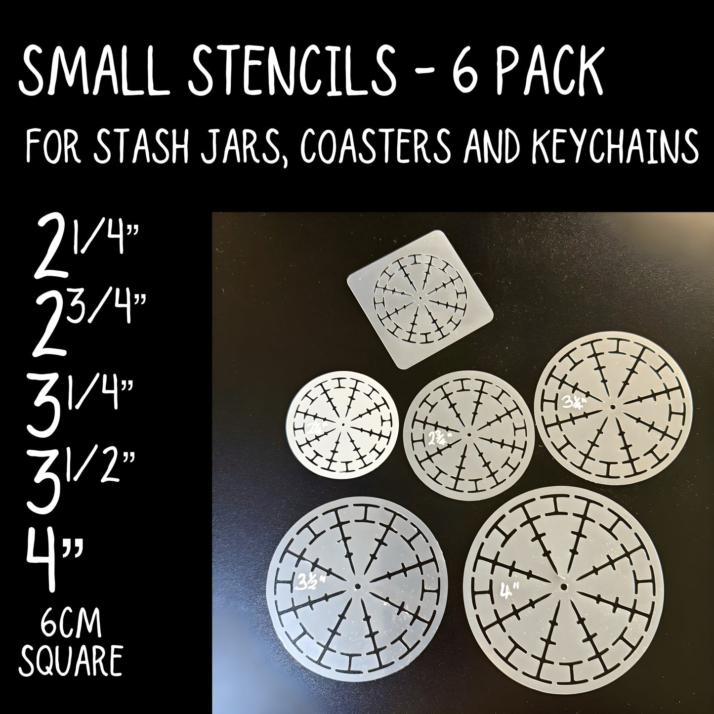Assorted Stash Jar / Small Surface Guideline Stencils