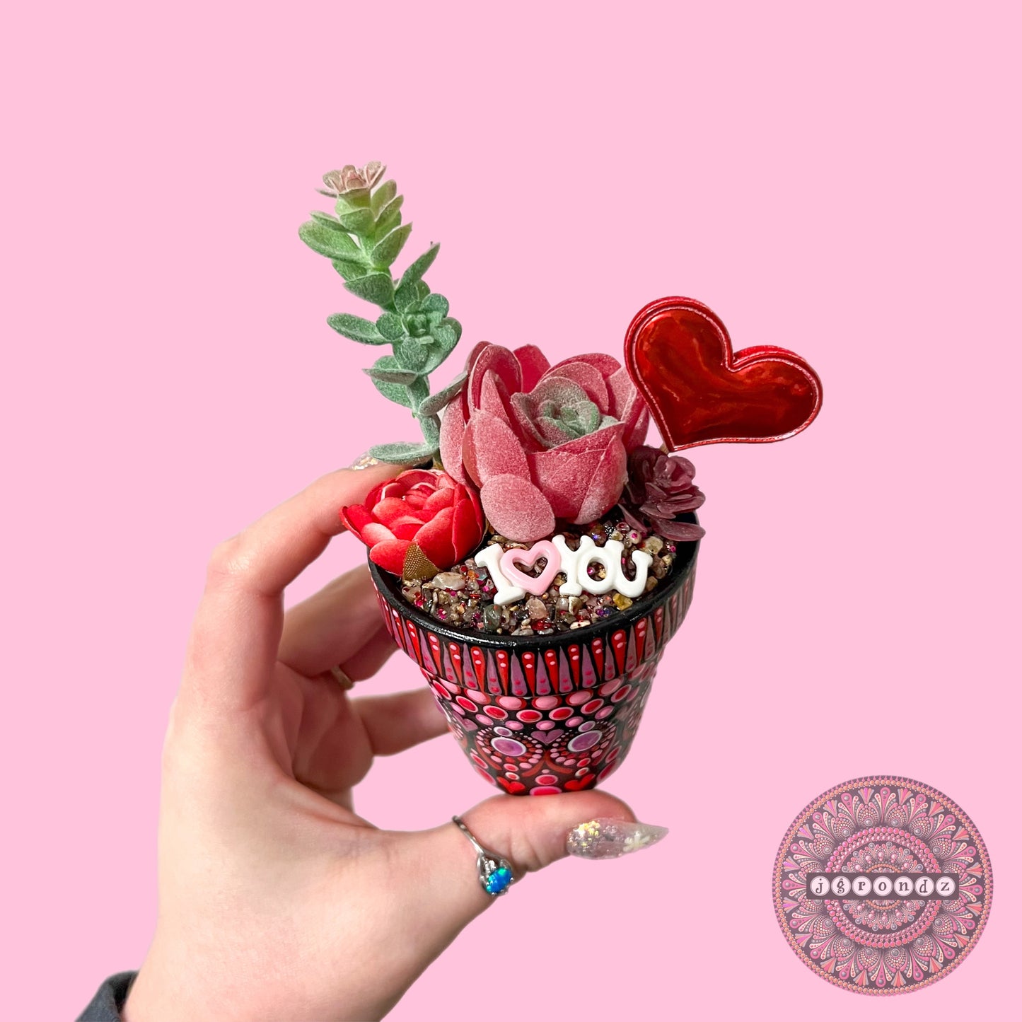 Cutie Pot - Valentines Day Painted Succulent Pot