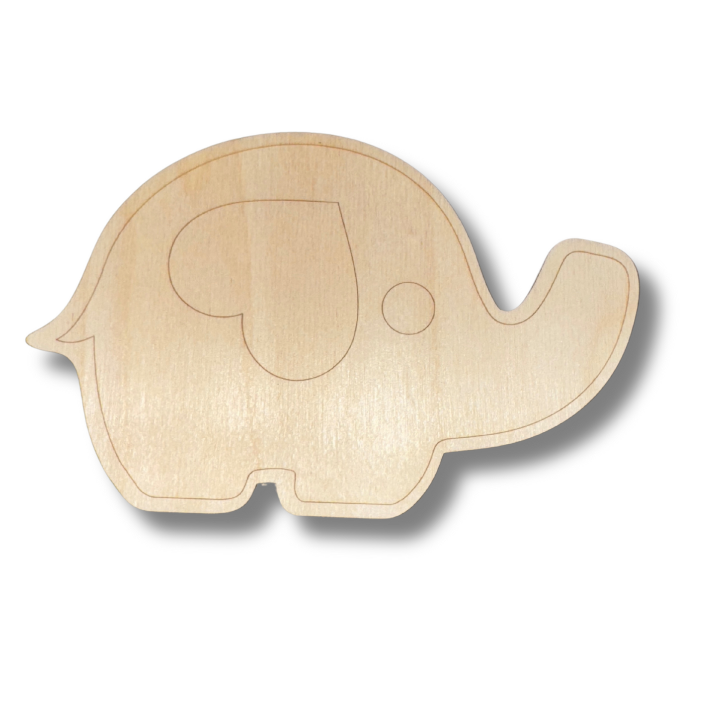 Unfinished Wood Etched Baby Elephant Shape | Paint By Line Crafts | up to 30" DIY