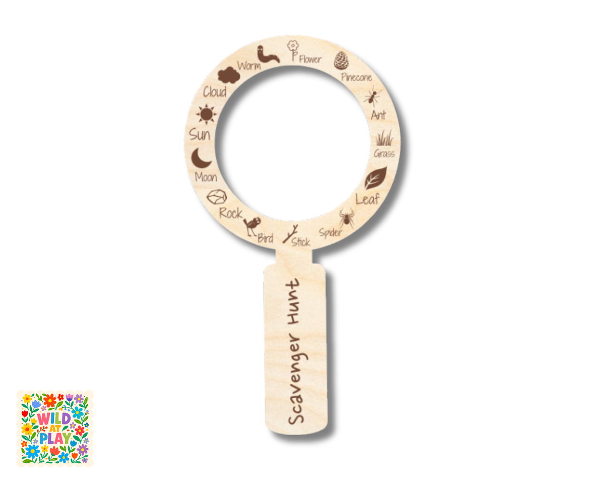 Unfinished Wood Explorer Scavenger Hunt Magnifying Glass | Wild at Play | 1pc | 8" | 1/4" Wood | DIY Craft Cutout |