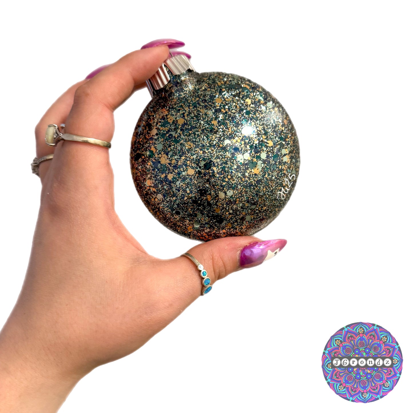 3” Penguin Mandala Glitter Ornament