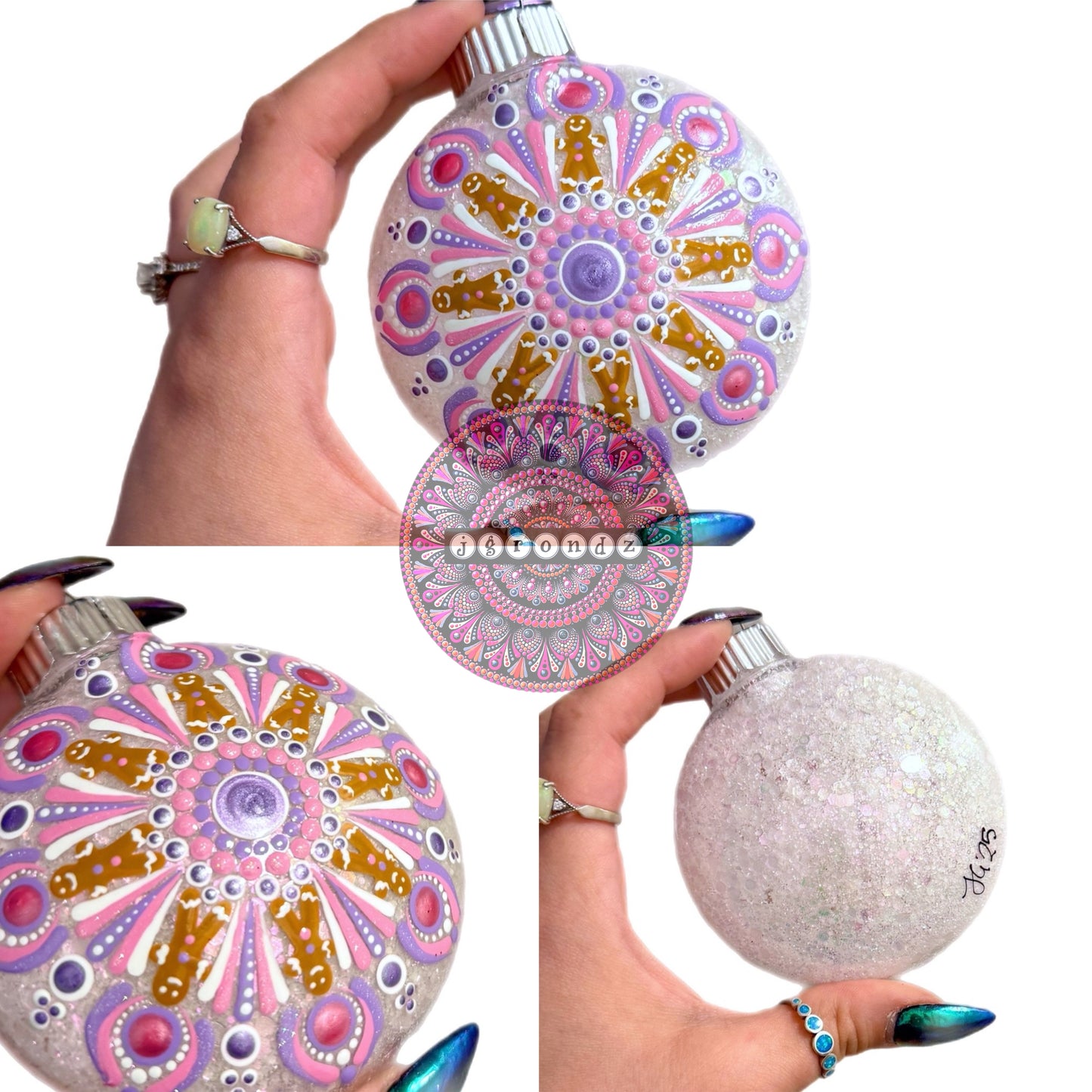 3” Gingerbread Mandala Glitter Ornament