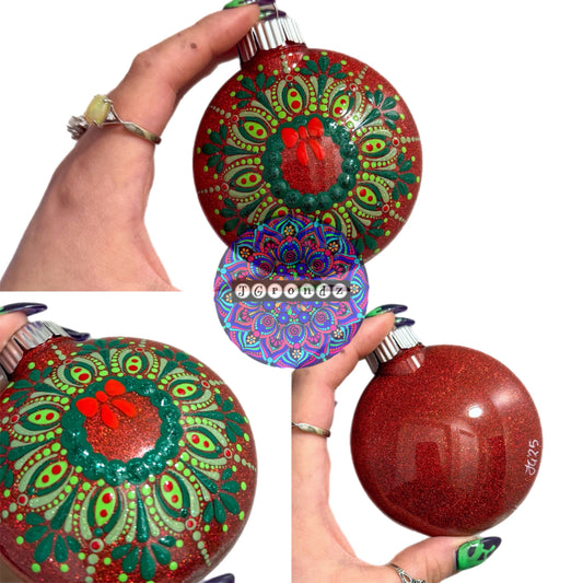 3” Wreath Mandala Glitter Ornament