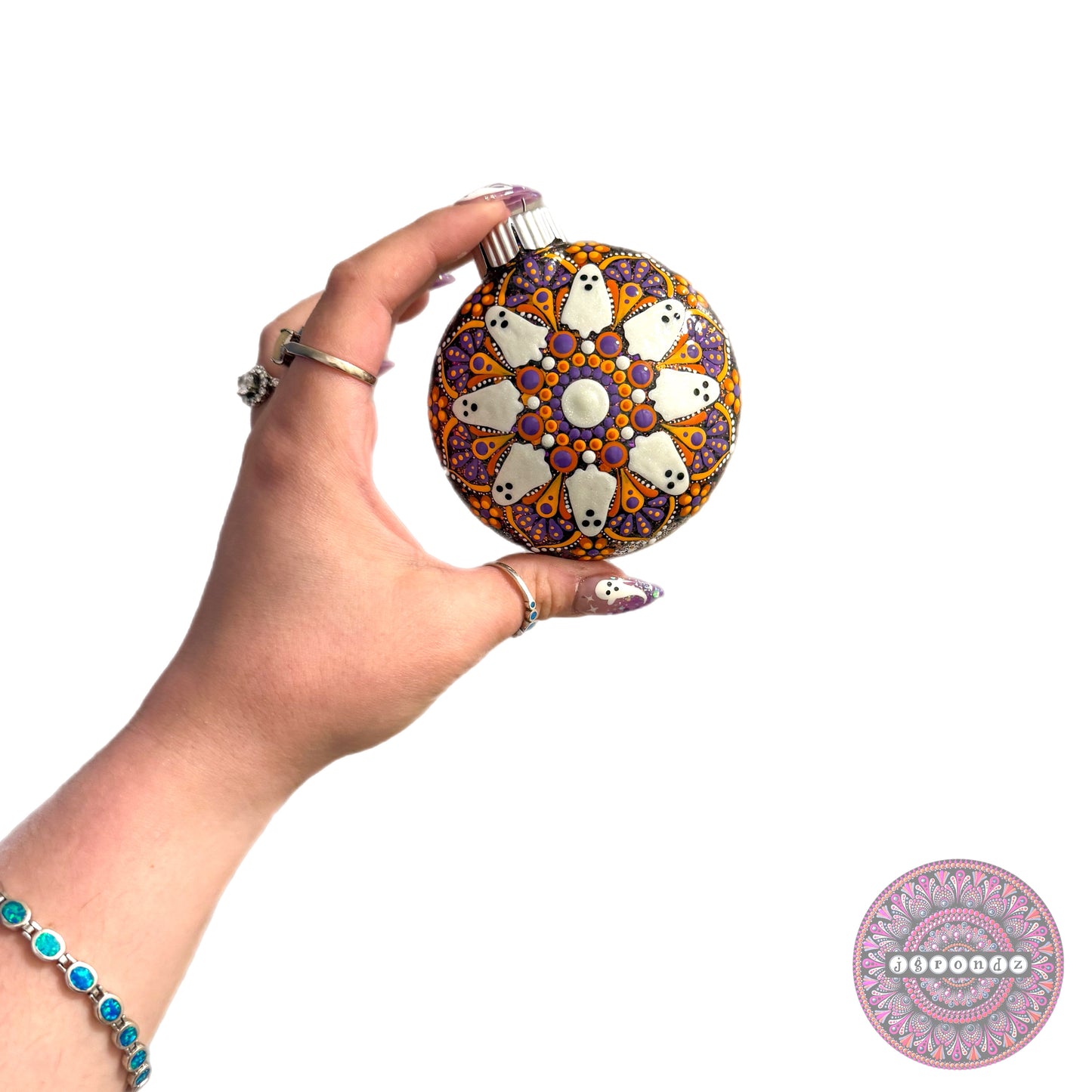 3” Halloween Mandala Glitter Ornament