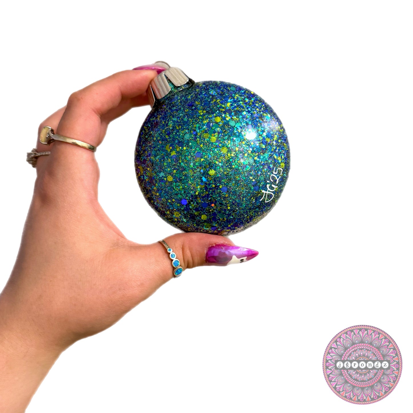 3” Paw Print Mandala Glitter Ornament