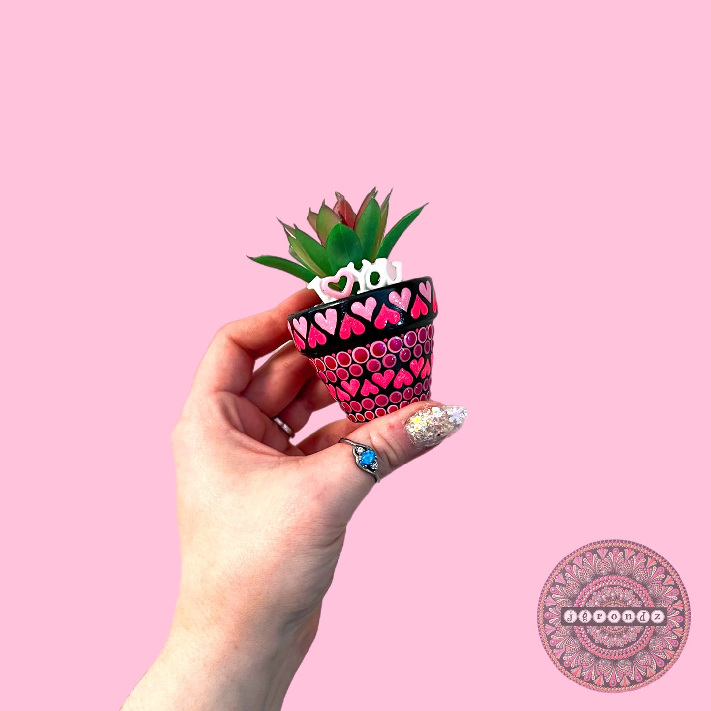 Mini Cutie Pot - Valentines Day Painted Succulent Pot
