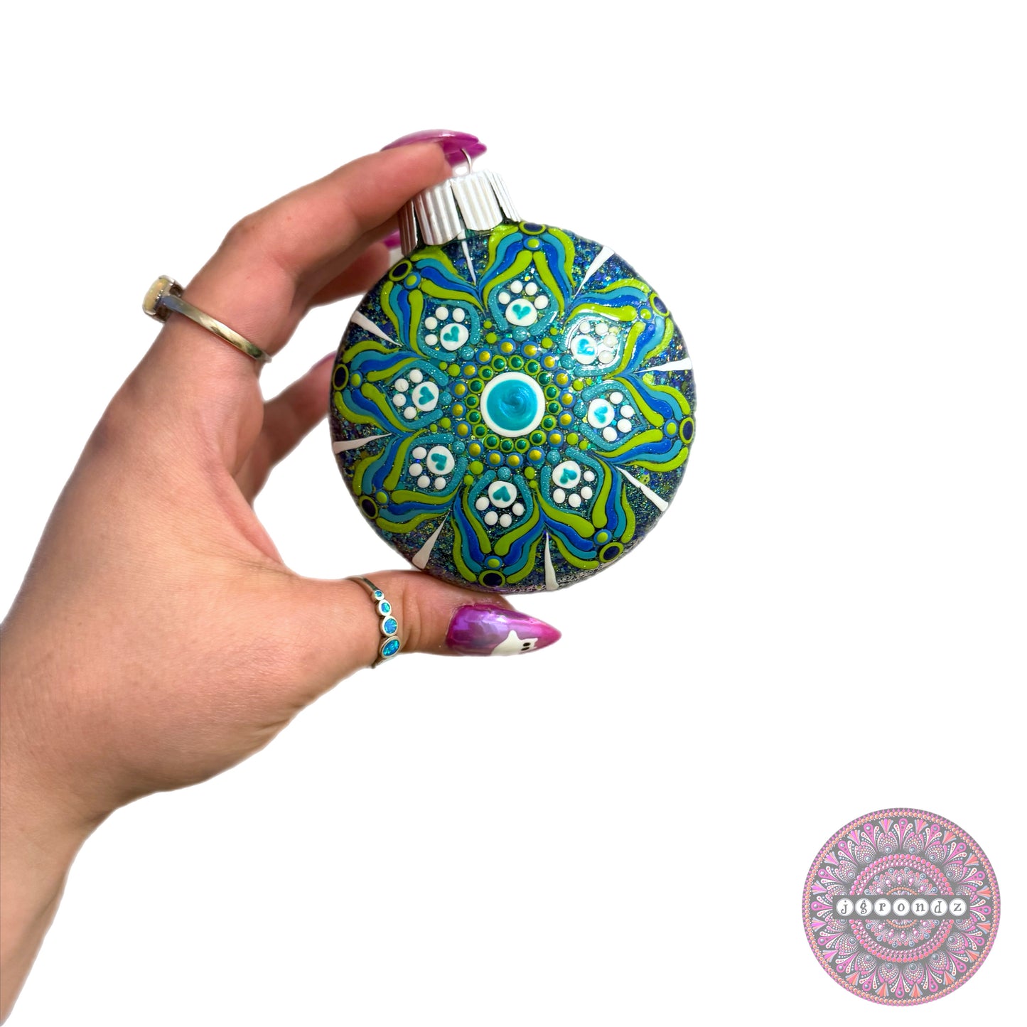 3” Paw Print Mandala Glitter Ornament