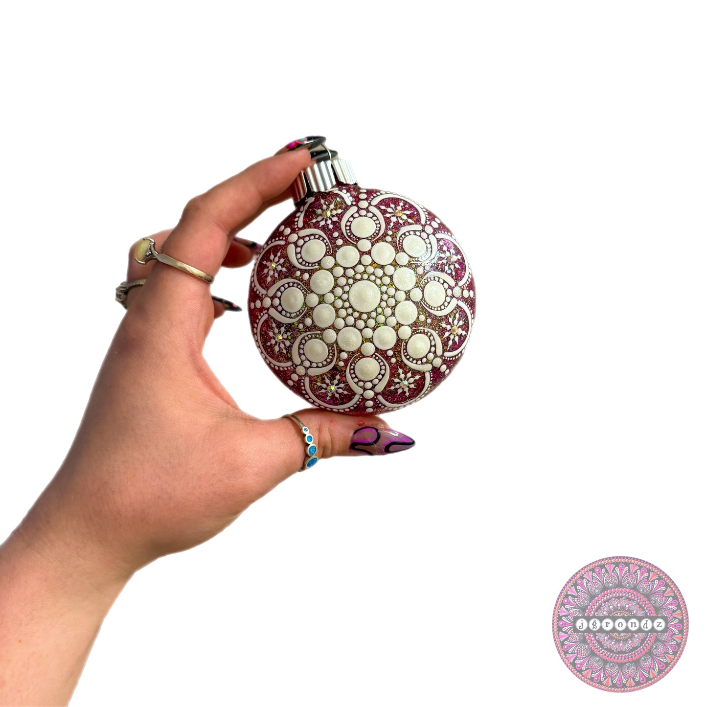 3” Snowflake Mandala Glitter Ornament