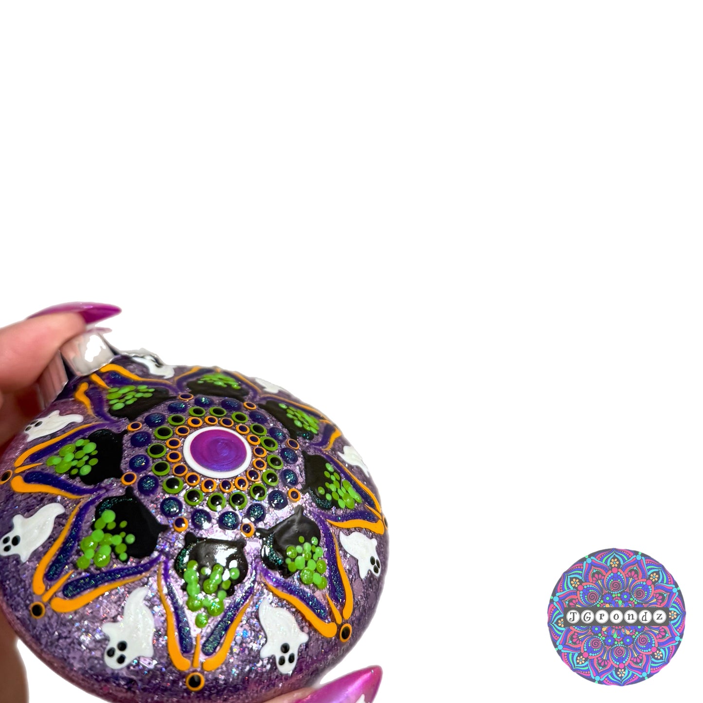 3” Halloween Mandala Glitter Ornament