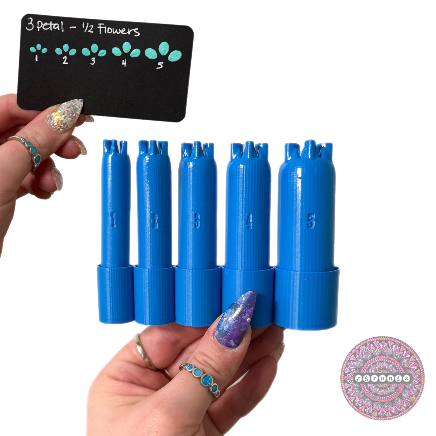 3 petal HALF Flower Dotting Tools