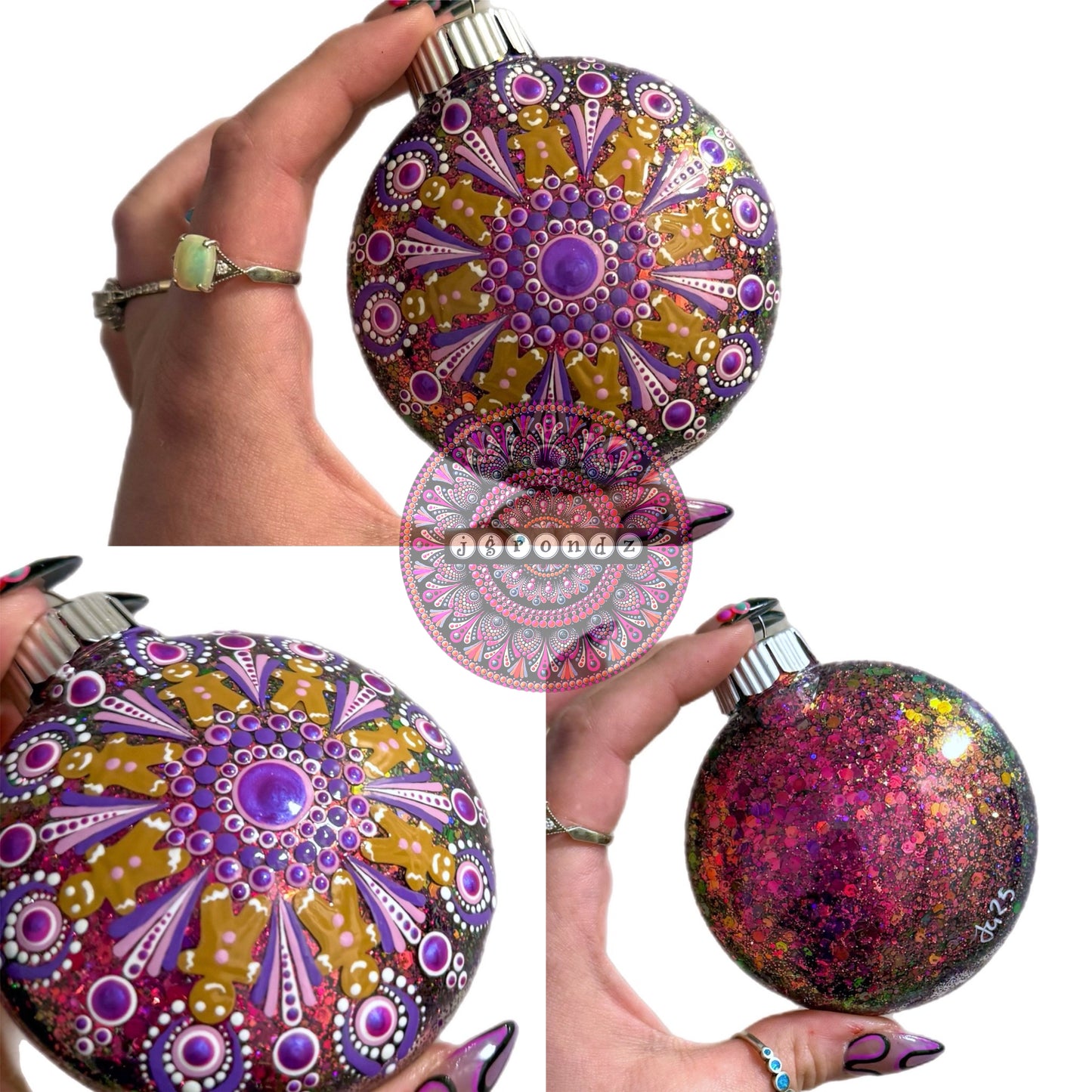 3” Gingerbread Mandala Glitter Ornament