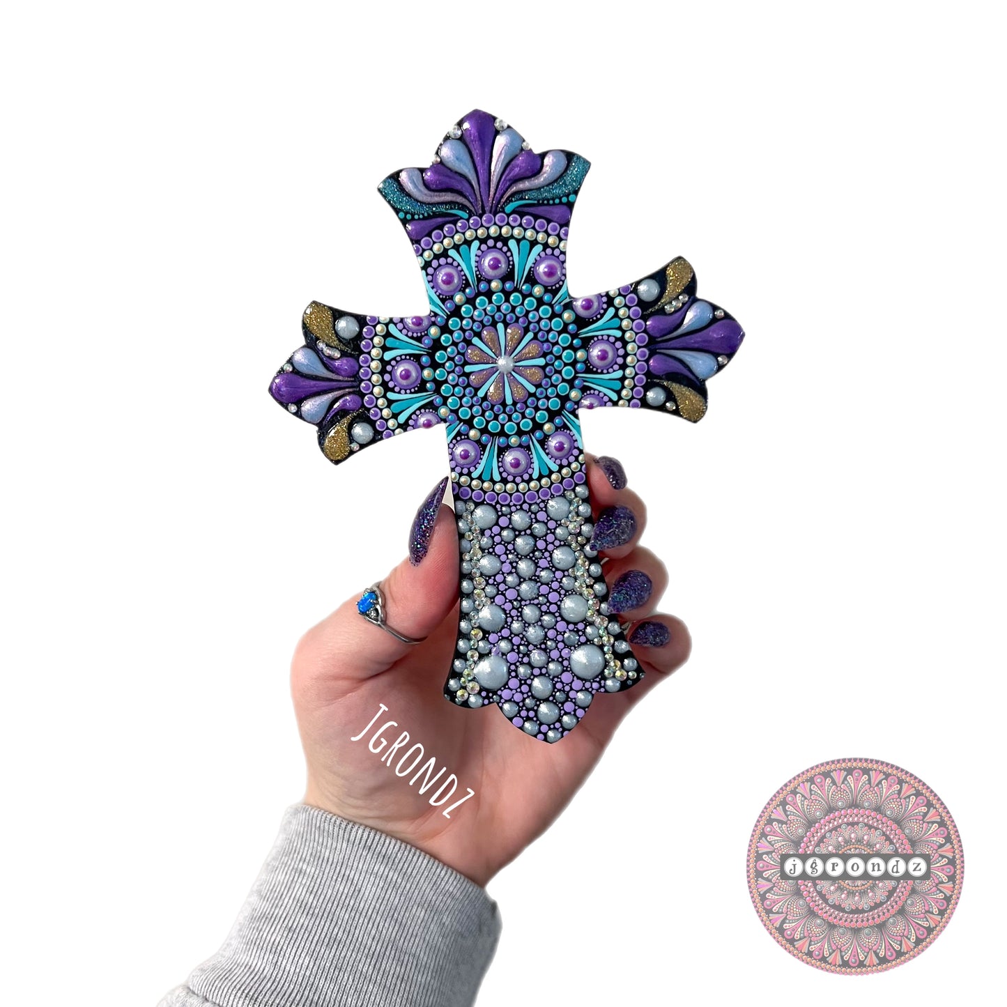 Painted Mandala Dot Art Wooden Cross Wall Decor