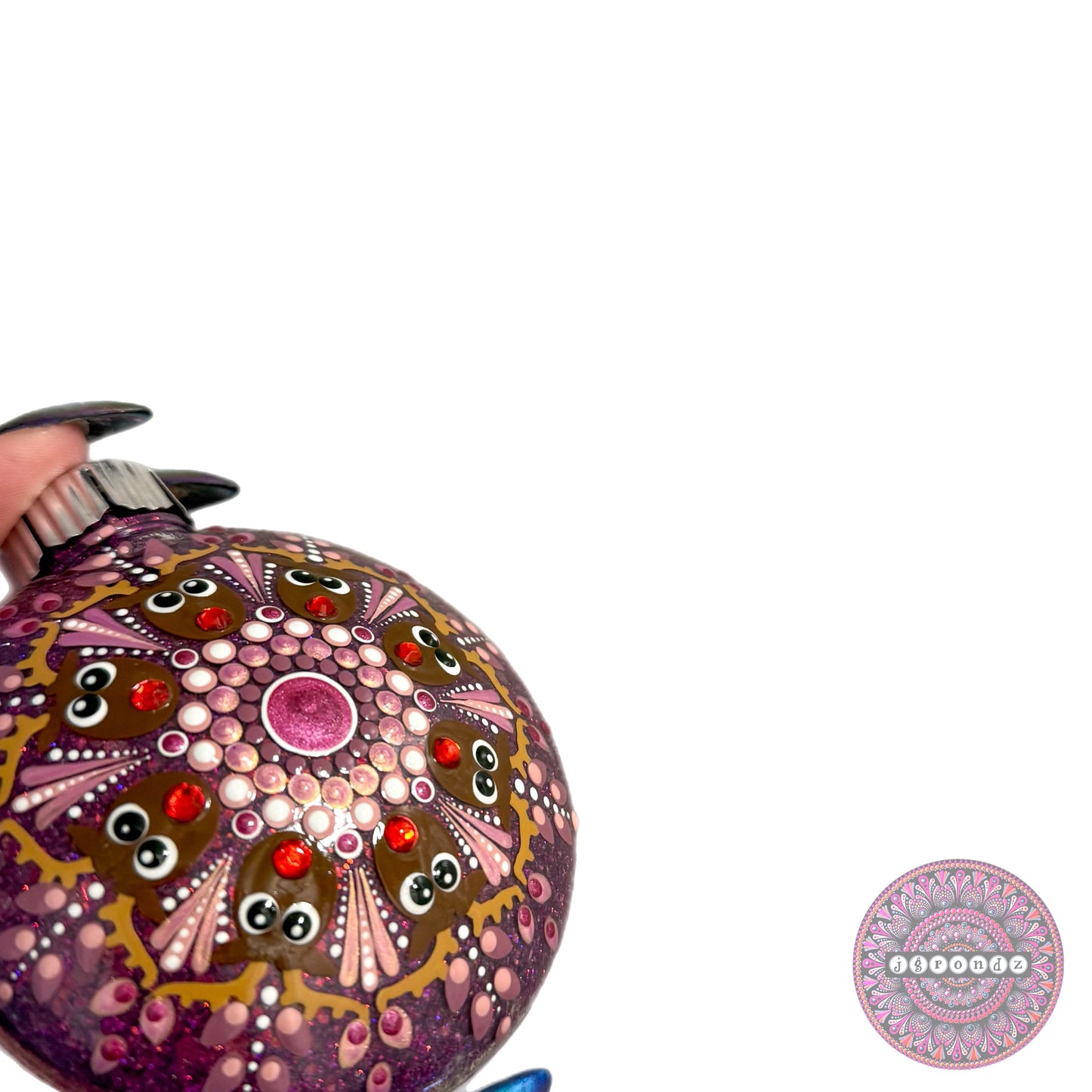 3” Rudolph Mandala Glitter Ornament