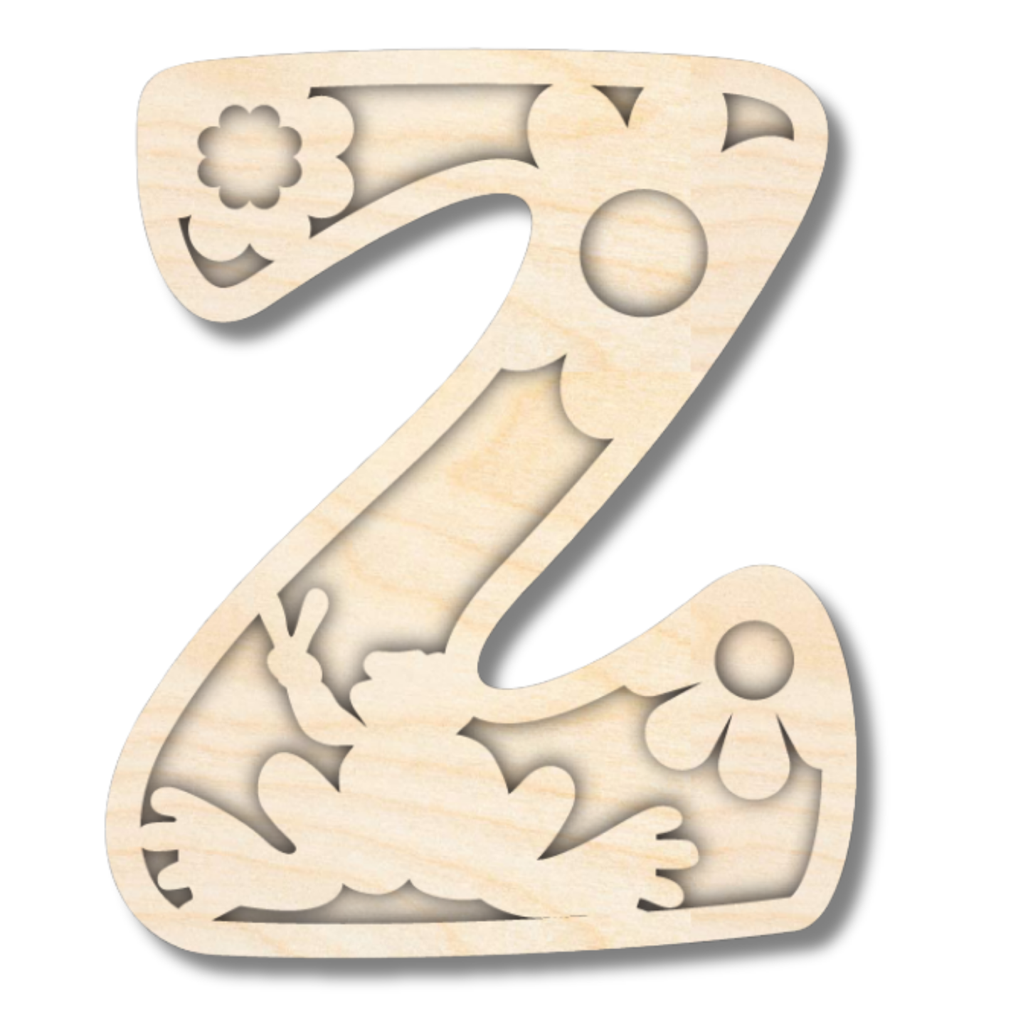 Unfinished Wood Layered Themed Letters | Groovy | A-Z | 2 Piece | up to 24"