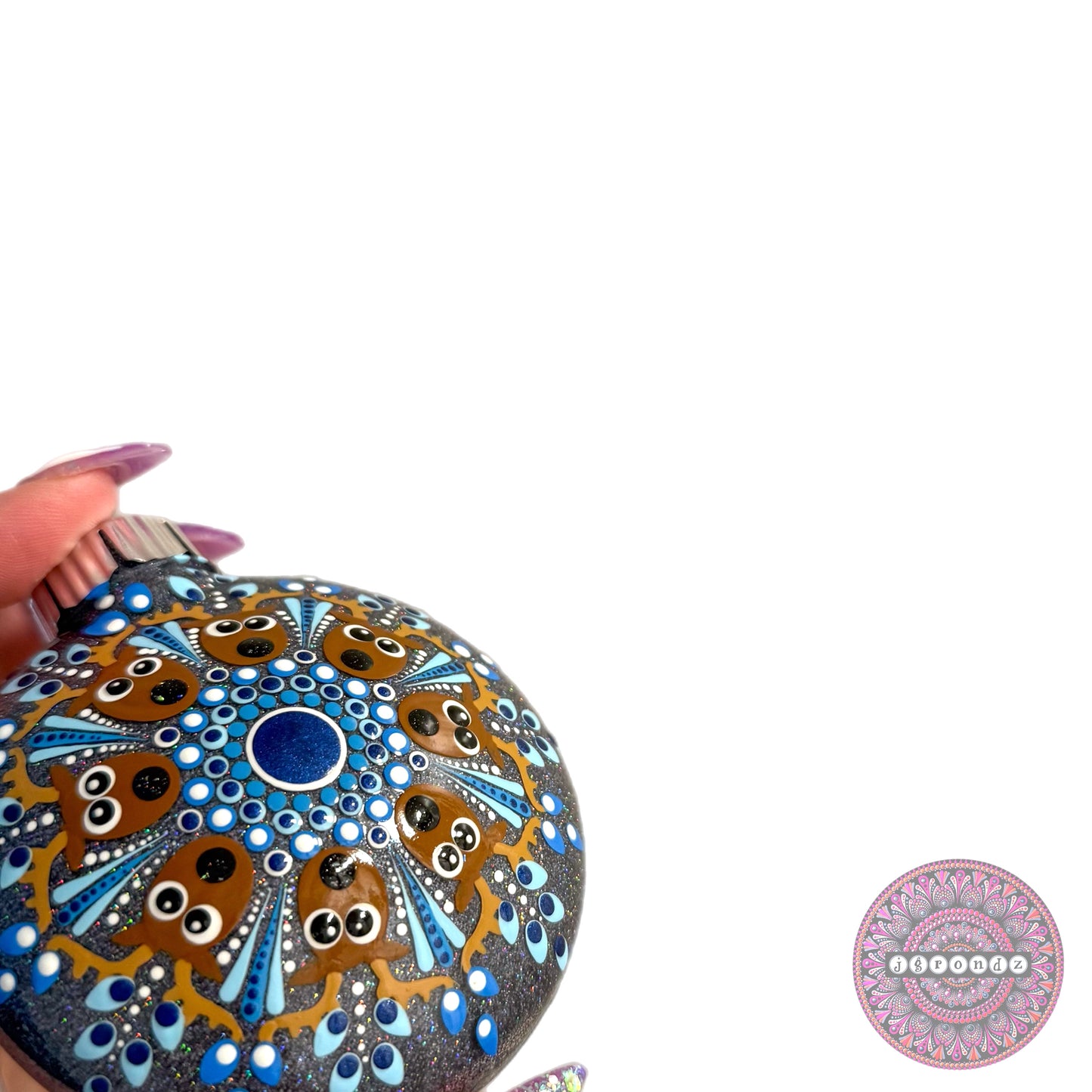 3” Reindeer Mandala Glitter Ornament
