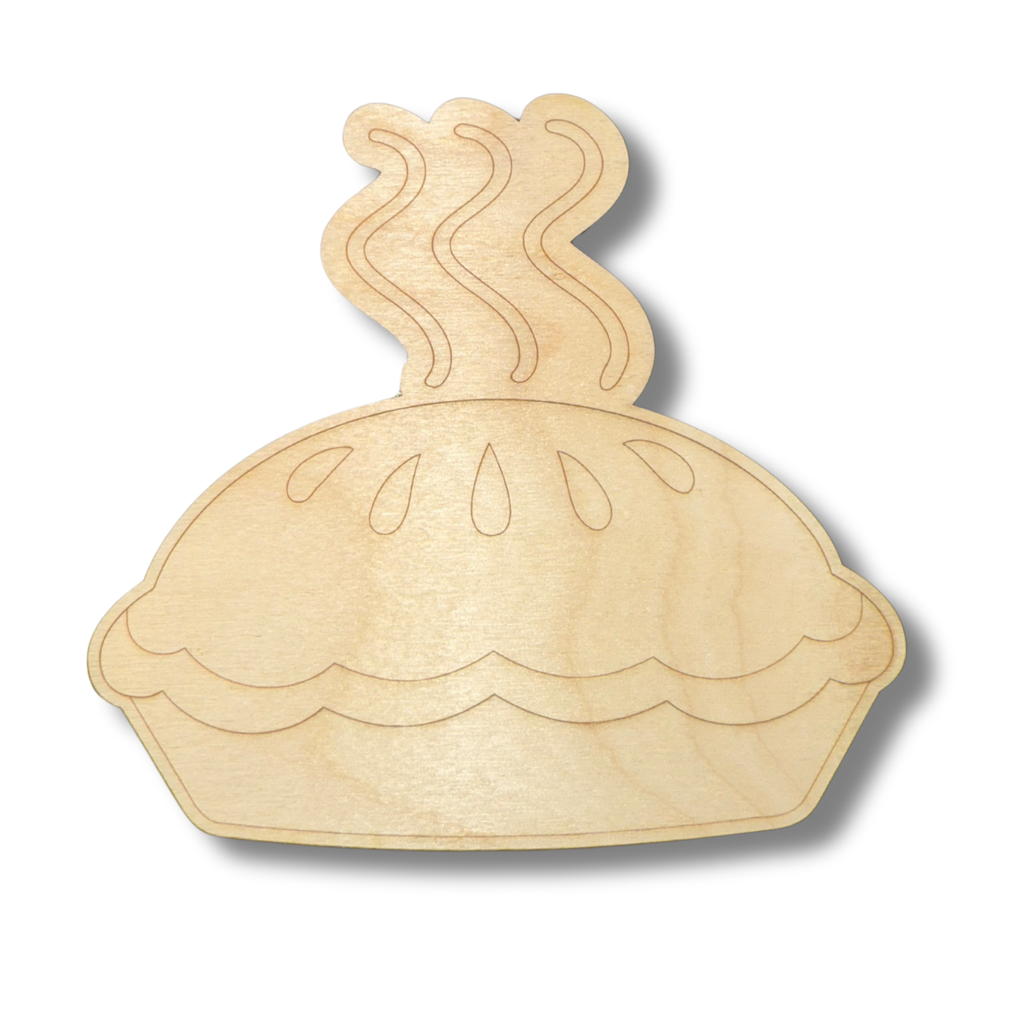 Unfinished Wood Etched Apple Pie Shape | Paint By Line Crafts | up to 30" DIY