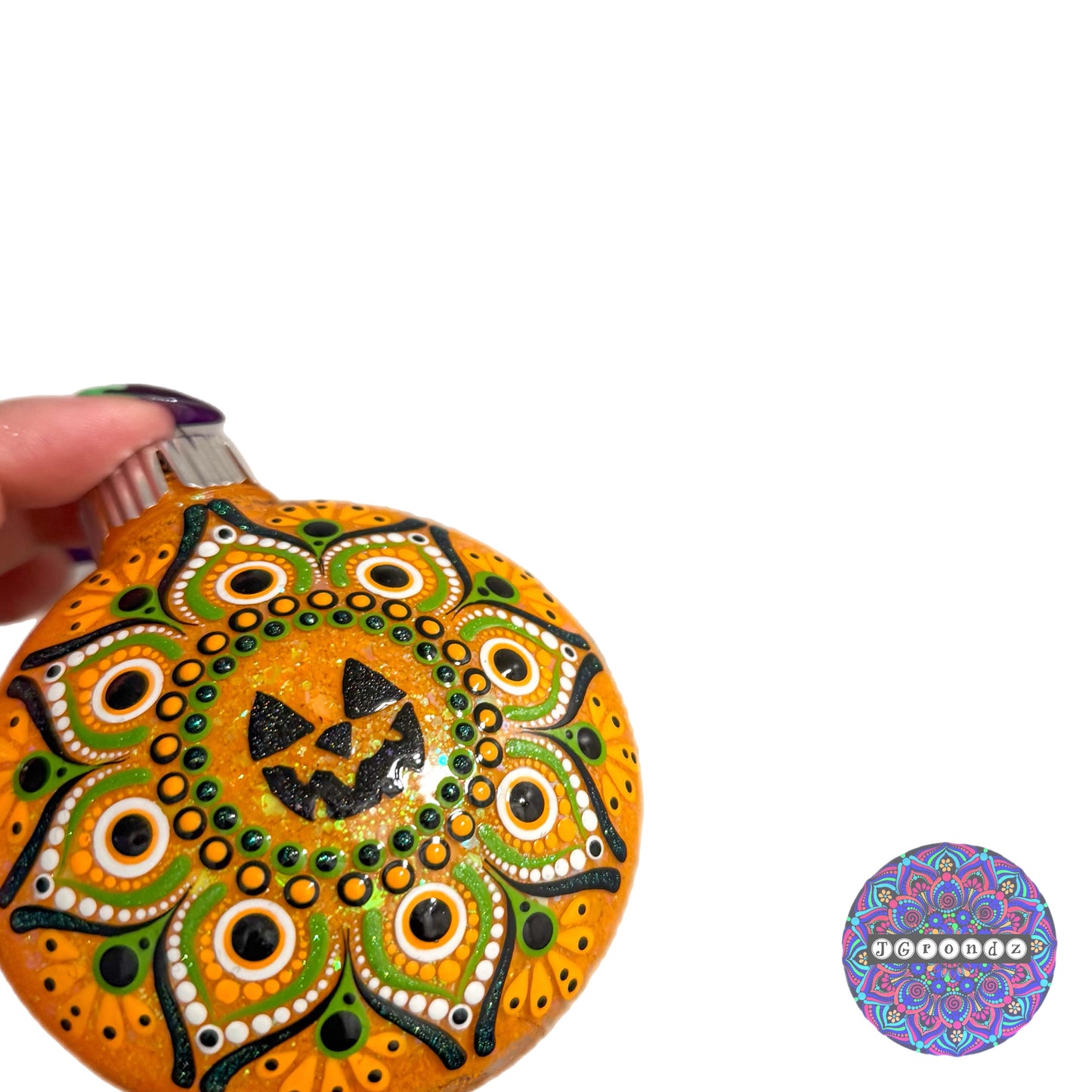 3” Halloween Mandala Glitter Ornament