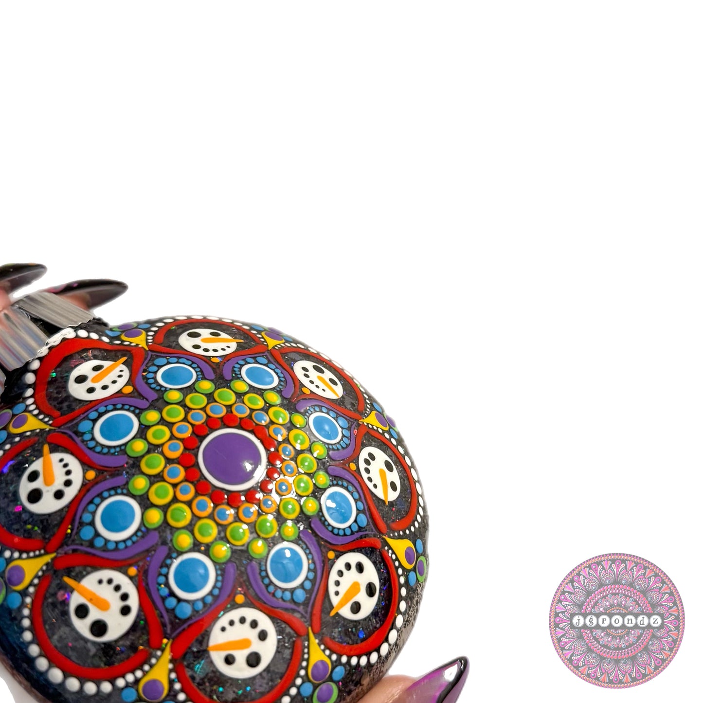 3” Snowman Mandala Glitter Ornament
