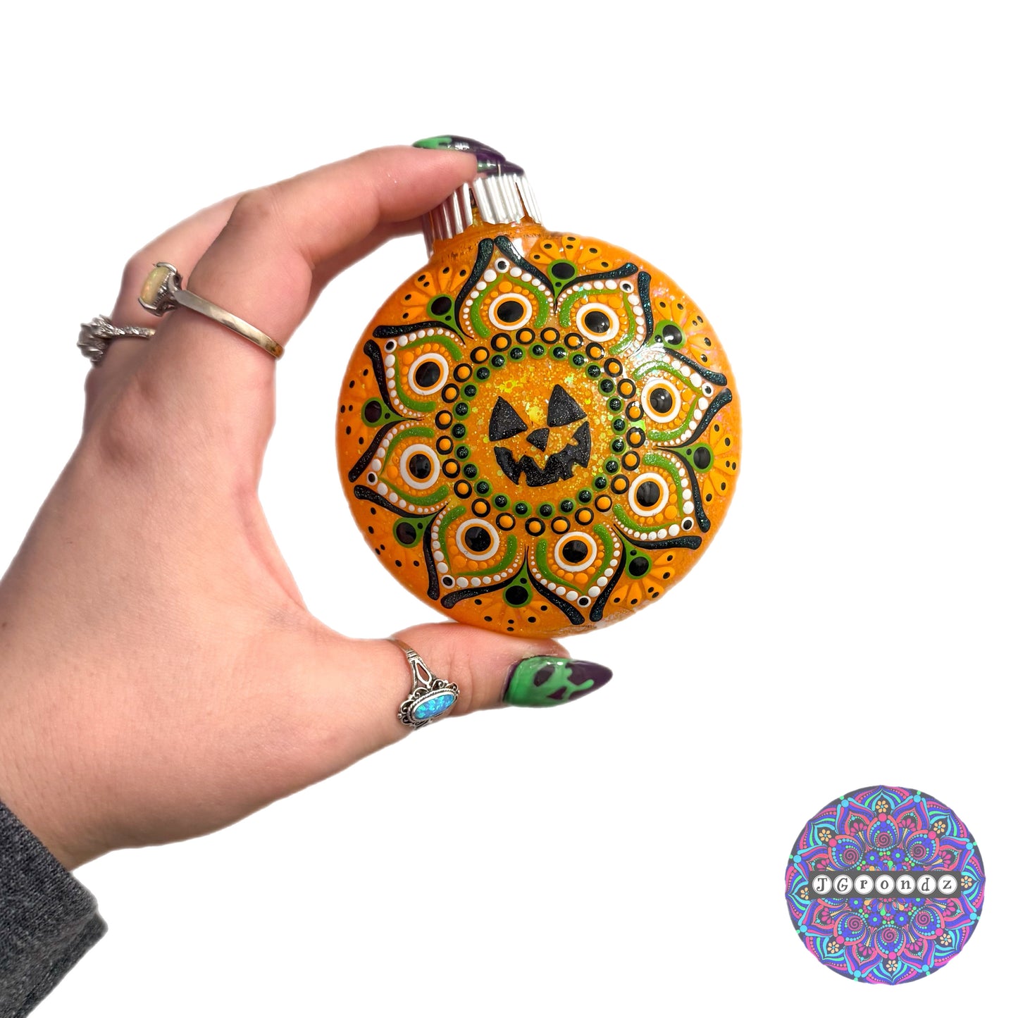 3” Halloween Mandala Glitter Ornament
