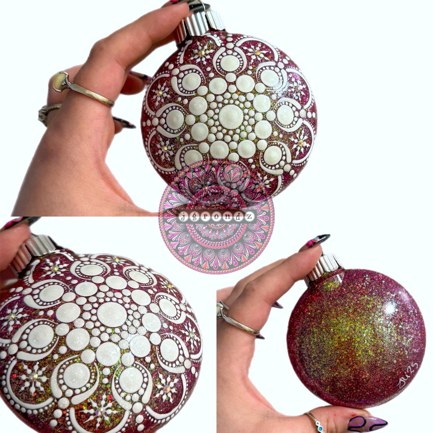 3” Snowflake Mandala Glitter Ornament