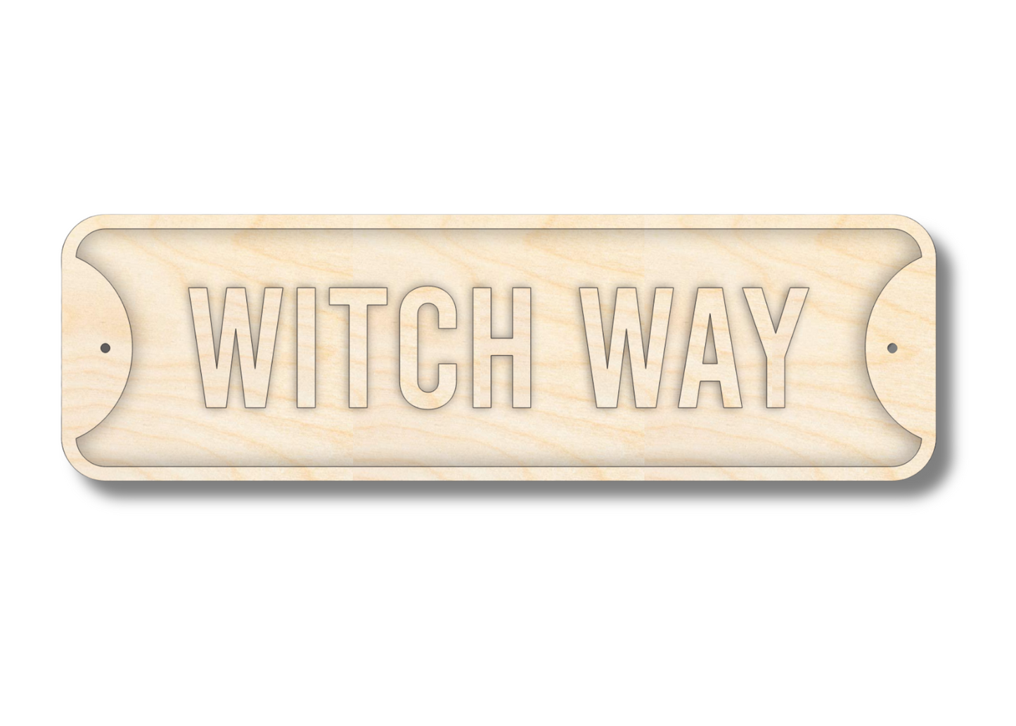 Unfinished Wood Witch Way Street Sign | 3 Piece | Layered Street Sign | up to 46" DIY