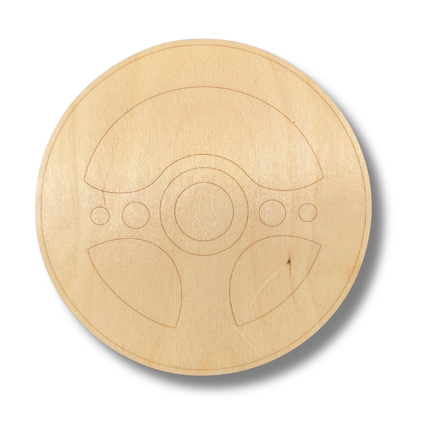 Unfinished Wood Etched Steering Wheel Shape | Paint By Line Crafts | up to 30" DIY