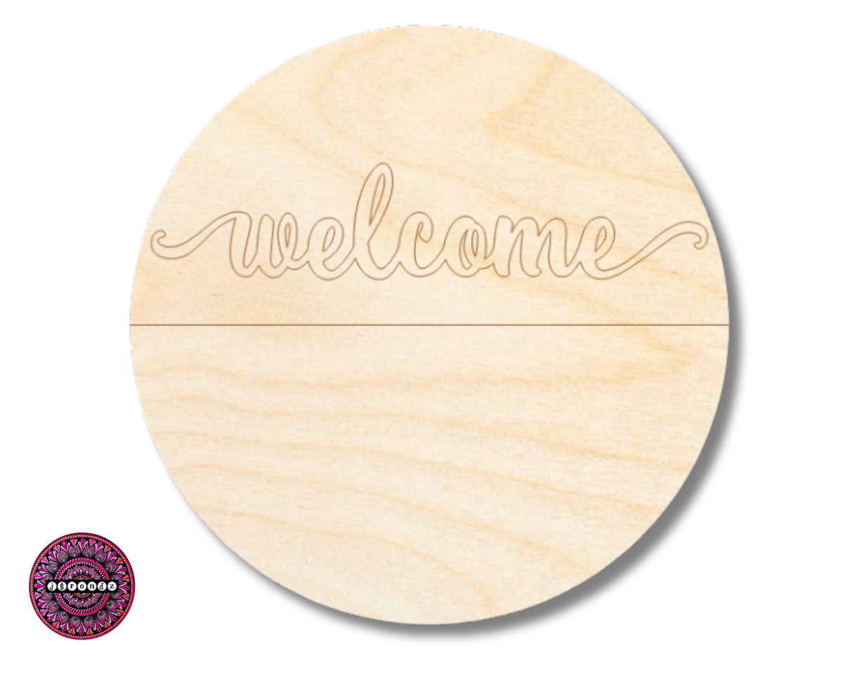 Unfinished Wood Etched Welcome Sign | JGrondz | Paint By Line Crafts | up to 30" DIY