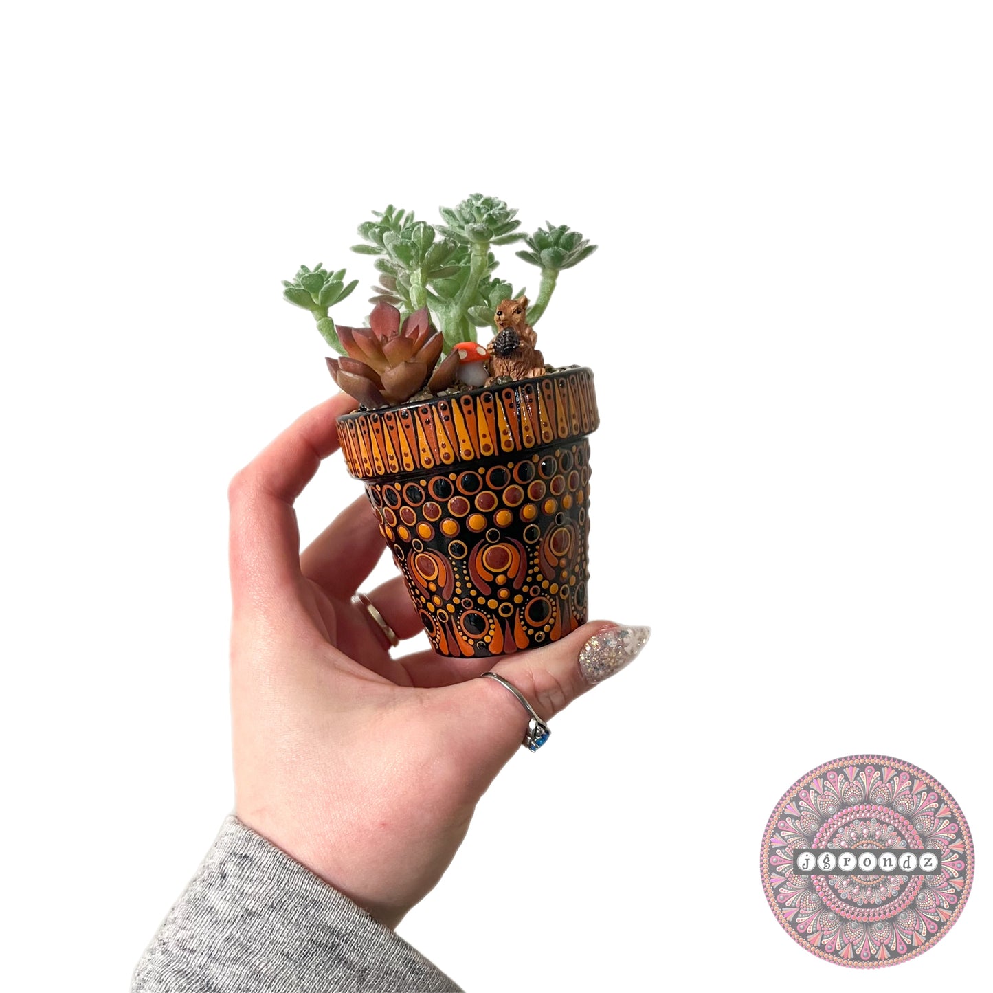 Pretty Pots - Painted Mandala Succulent Pot