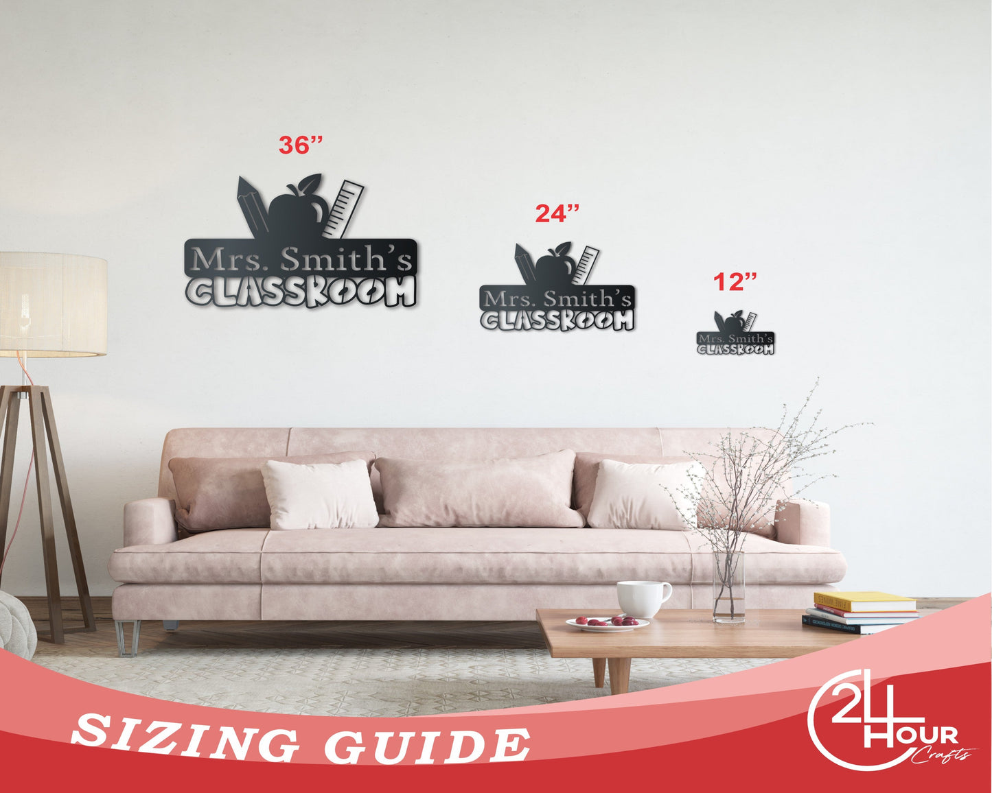 Metal Teacher's Classrom Wall Art | School Teacher Metal Sign | Indoor Outdoor | Up to 46" | Over 20 Color Options