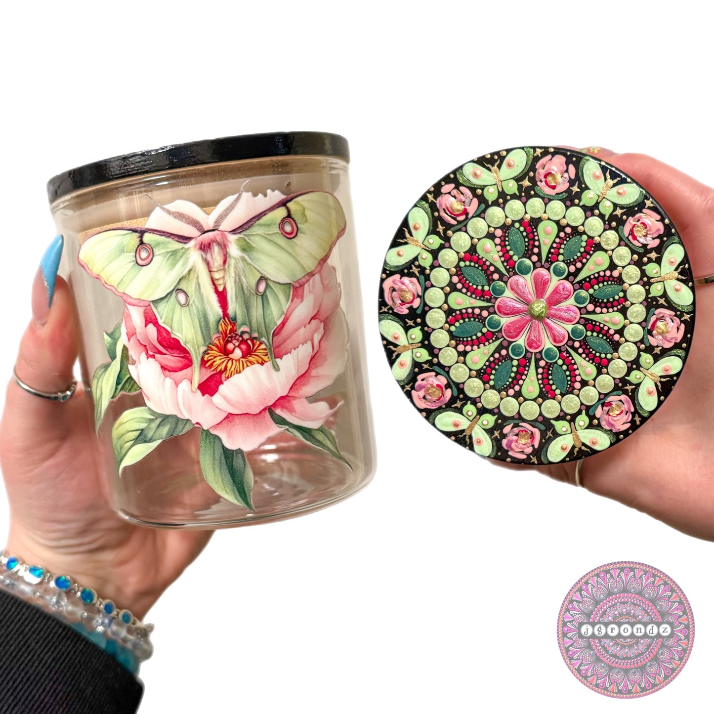 Luna Moth Mandala Stash Jar