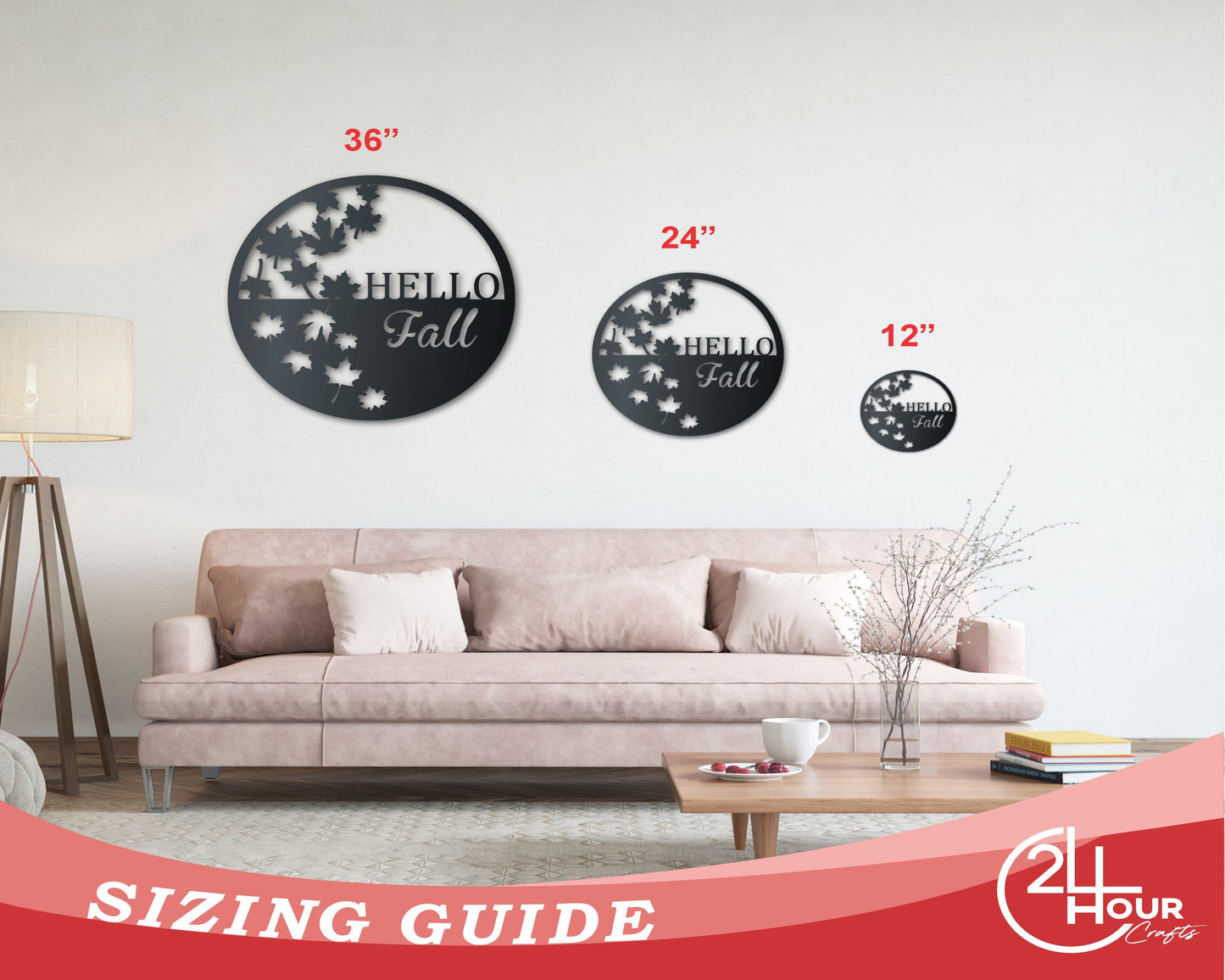 Custom Metal Autumn Leaves Wall Art | Indoor Outdoor | Up to 36" | Over 20 Color Options