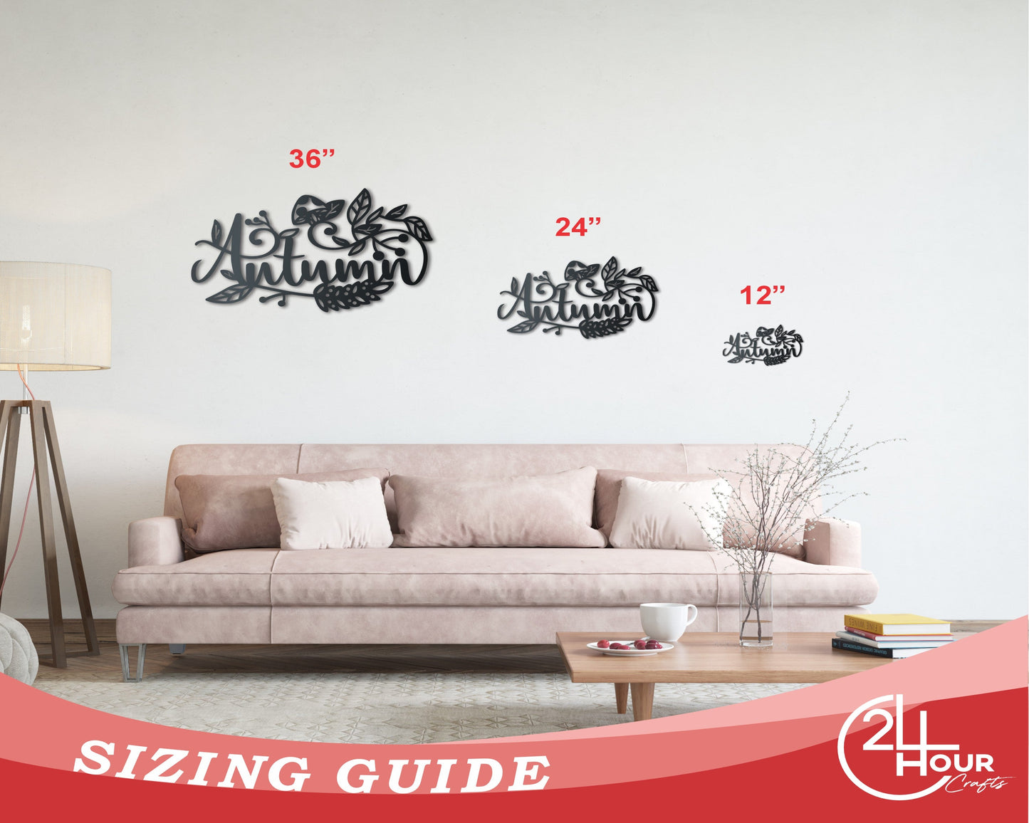 Metal Autumn Wall Art | Indoor Outdoor | Up to 36" | Over 20 Color Options