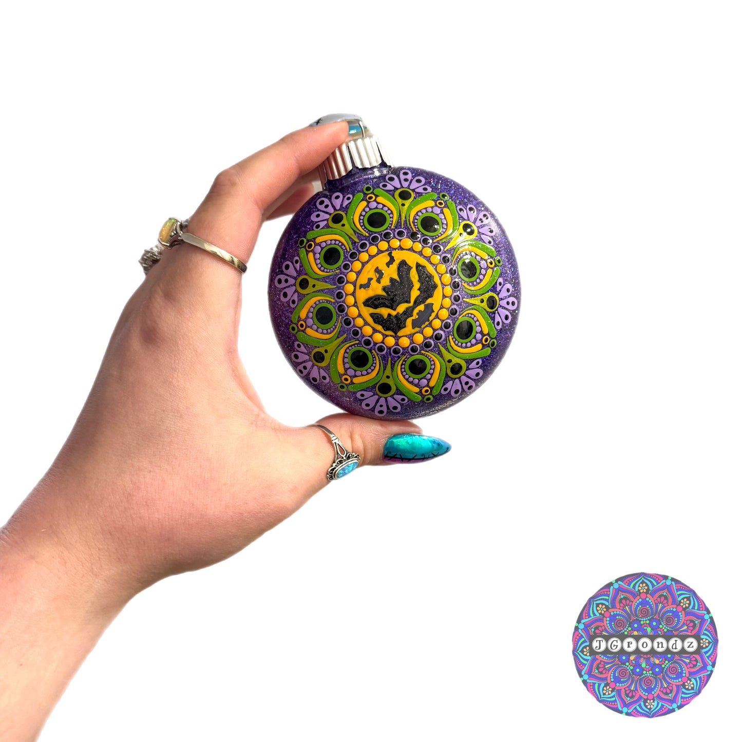3” Halloween Mandala Glitter Ornament