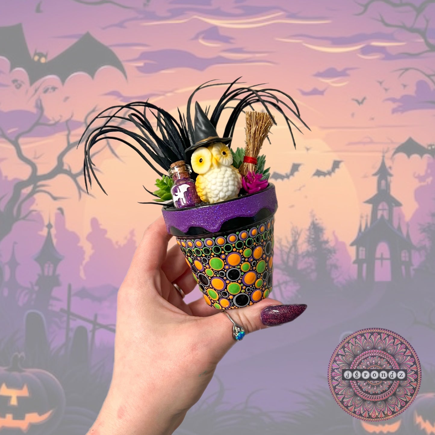 Owl Witch Spookulent Pot