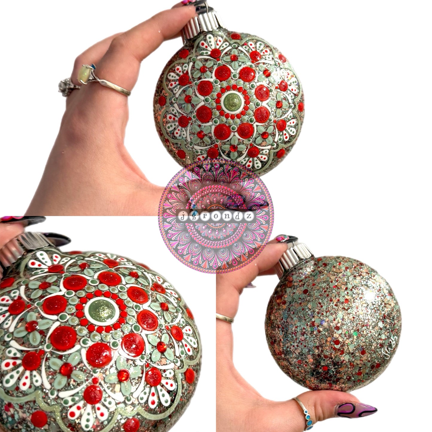 3” Mandala Glitter Ornament